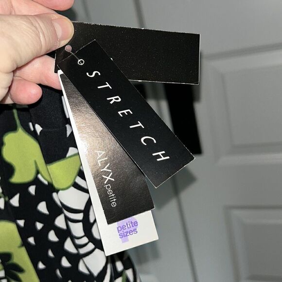 ALYX black and green print dress size 6P NEW - Picture 4 of 7